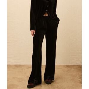 FAHERTY Genevieve Wide Leg Stretch Velvet Pants Size Medium